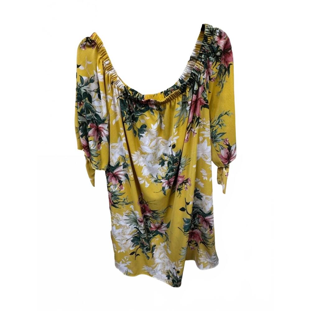 NEW MANGOSTEEN women's floral mini dress in yellow multi